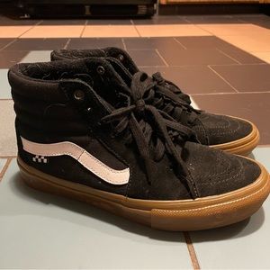 Vans Popcush Hightops. Black and white outer, with gum soles.
